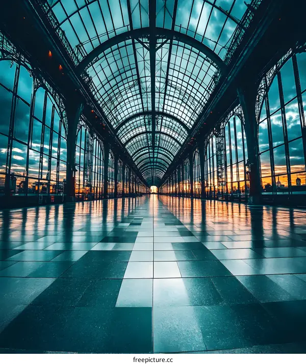 Glass Roof Architecture Building Interior Design