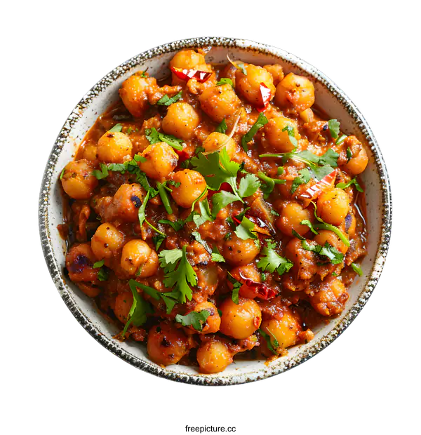 [Transparent Background PNG]Punjabi chole made with chickpeas, tomatoes, spices and herbs