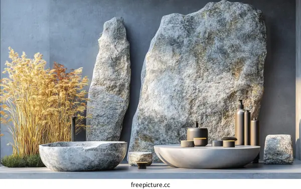 Modern Stone Spa Outdoor Design Concept