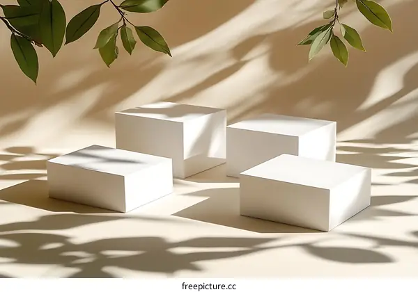 Elegant Minimalist White Product Display Stands