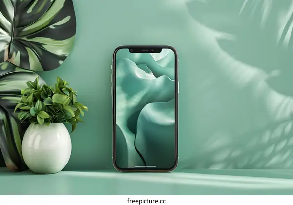 Green Abstract Phone Wallpaper Mockup