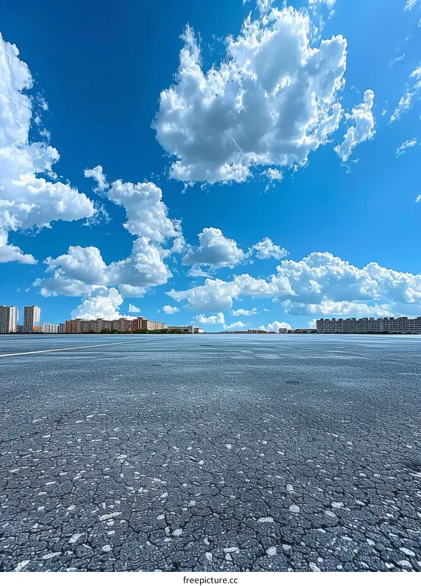 Empty Parking Lot on a Sunny Day