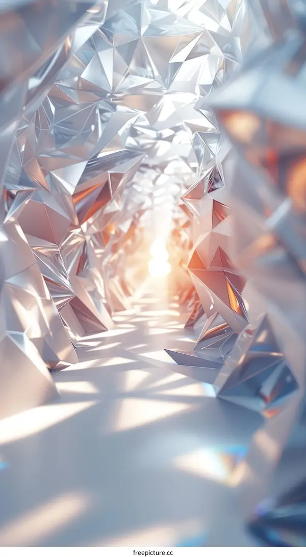 Glowing Triangular Tunnel: A Sci-Fi Portal