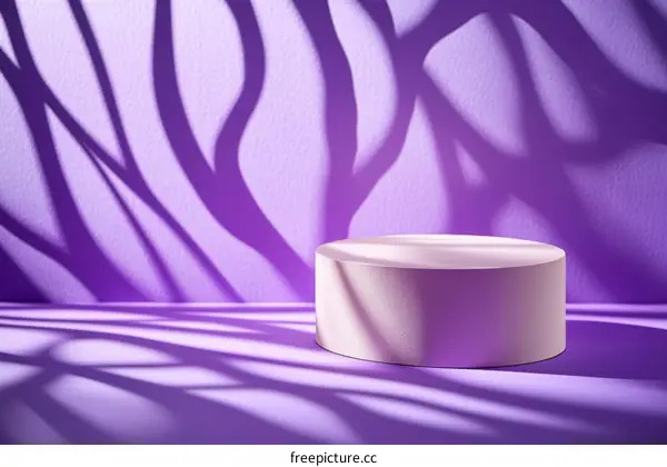 Purple Product Display Podium with Shadow Play