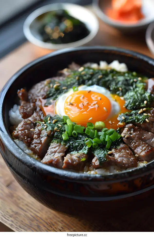 korean beef bowl with egg
