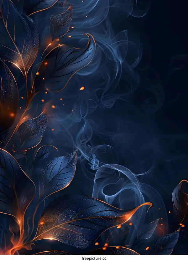 Fantasy Glowing Blue Leaves