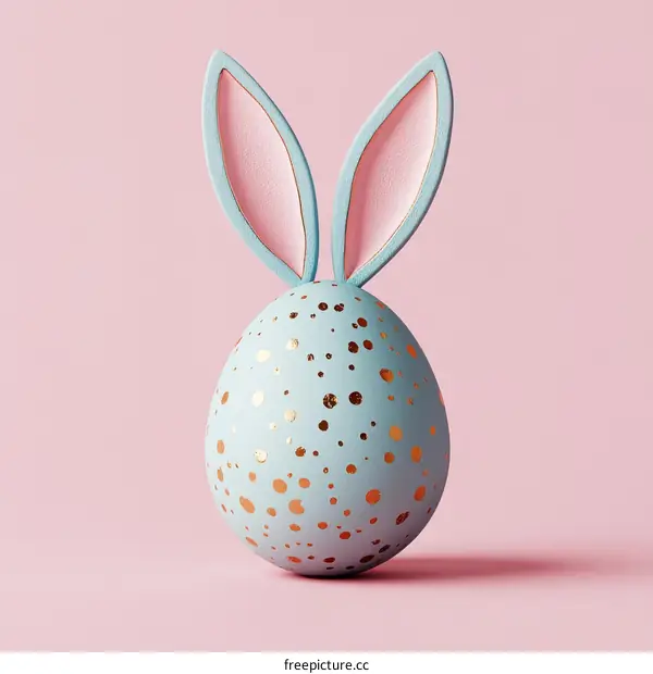 Pastel Easter Egg with Bunny Ears