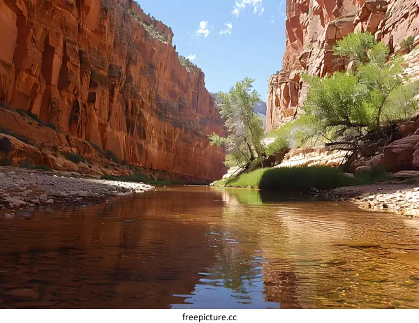 River Flowing Through Canyon