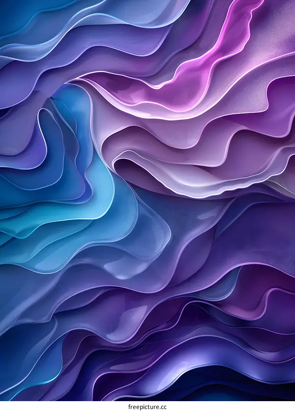 Abstract Wavy Background in Purple and Blue
