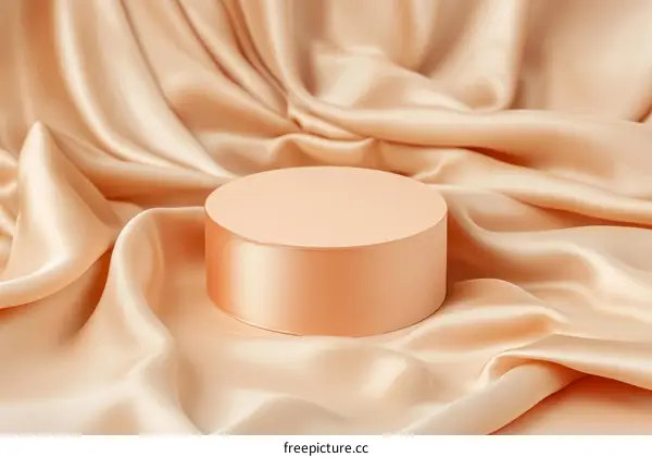 Elegant Peach Silk Fabric Product Display