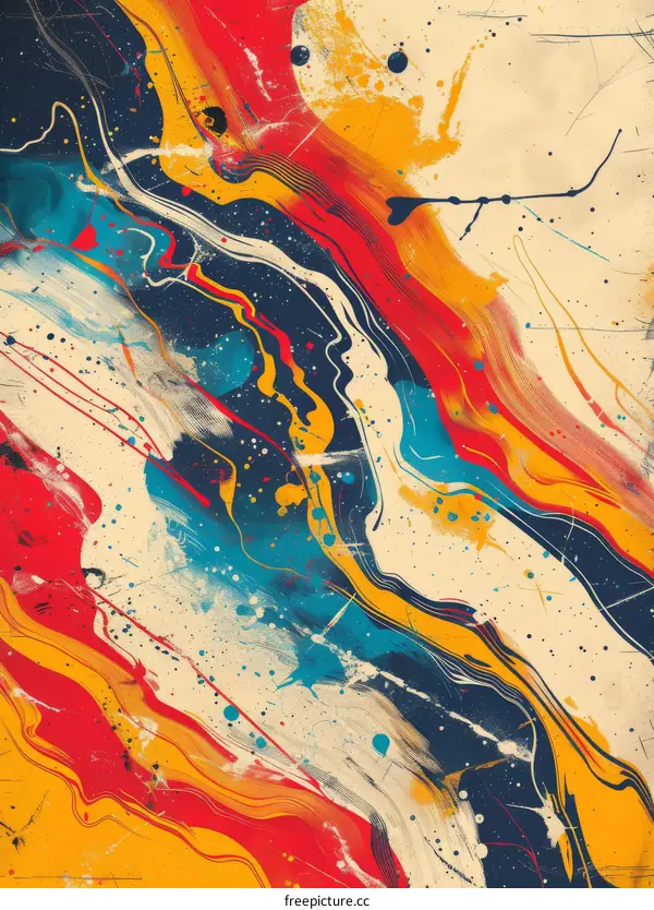 Vibrant Abstract Acrylic Painting