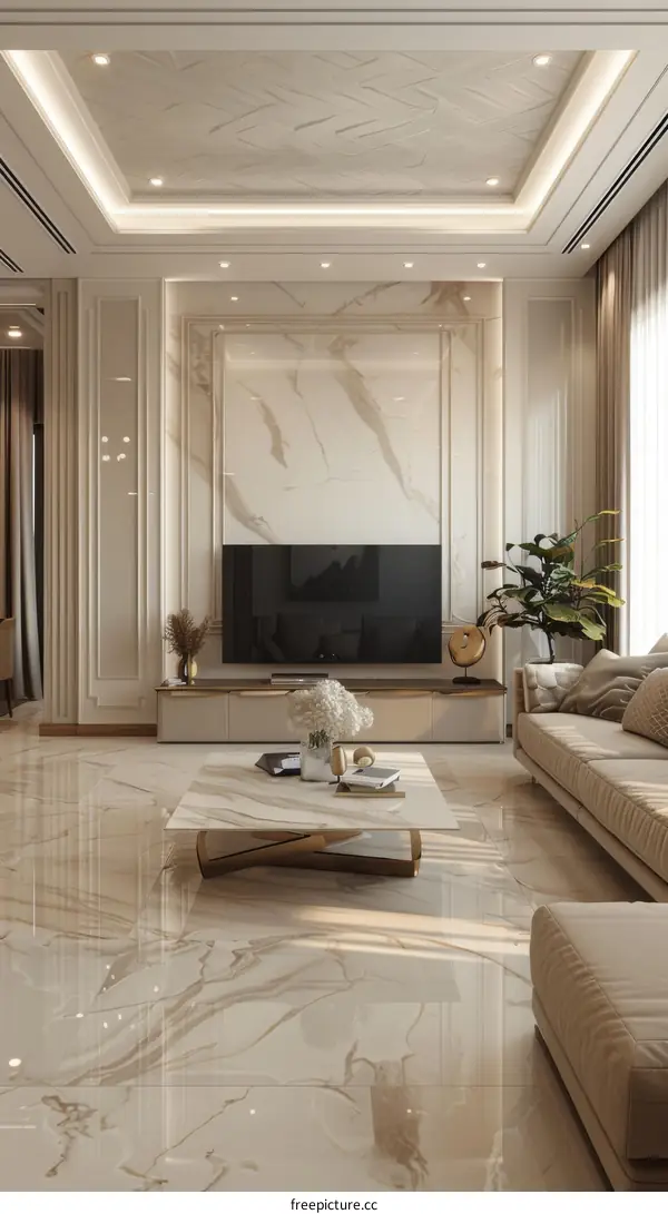 Luxury Marble Living Room Interior Design