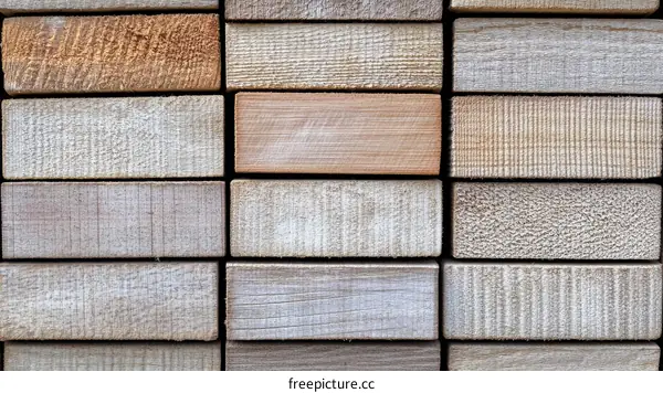 Wooden Blocks Wall Texture Background