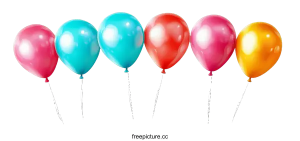 [Transparent Background PNG]Colorful Balloons on White Background