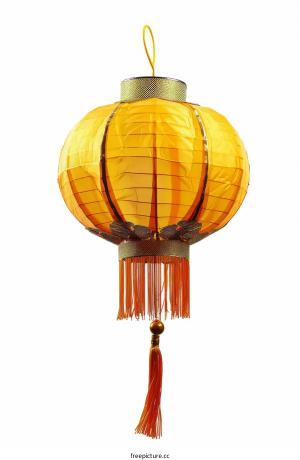 Red and yellow paper lantern with a golden frame