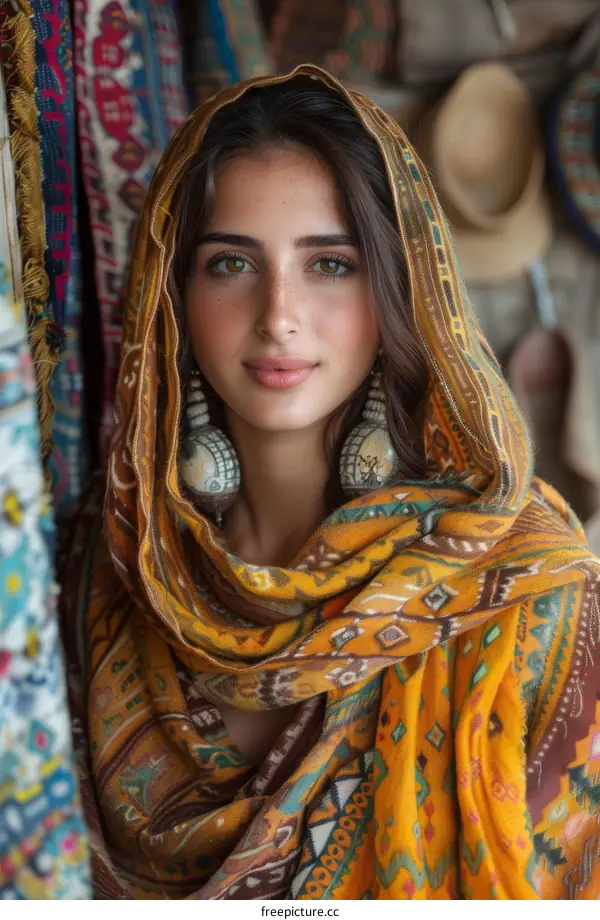 portrait of a beautiful young woman in a headscarf
