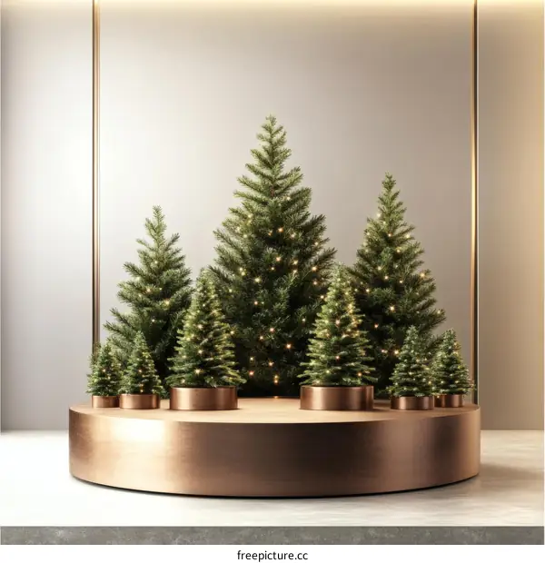Modern Christmas Trees Display Arrangement