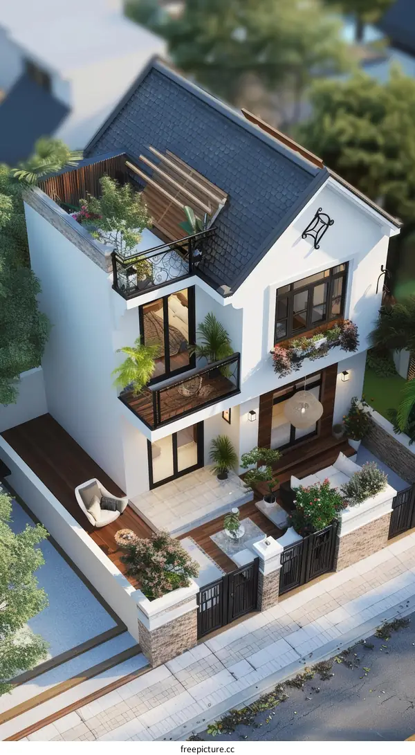 Modern House Exterior Design Illustration