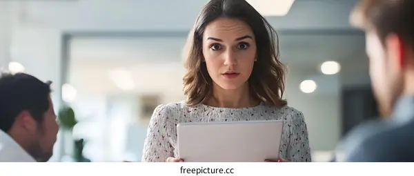 Businesswoman Presenting Information on Tablet