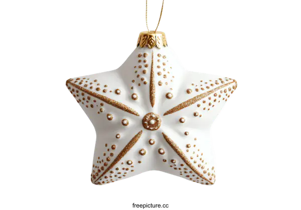 [Transparent Background PNG]White Christmas Ornament Star Decor