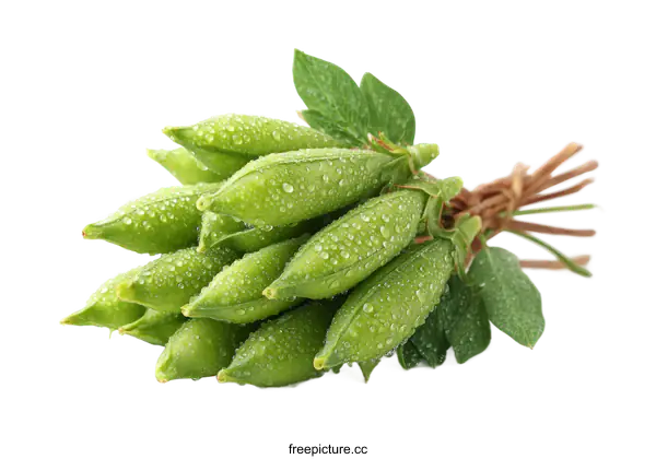[Transparent Background PNG]Fresh Green Peas with Water Drops