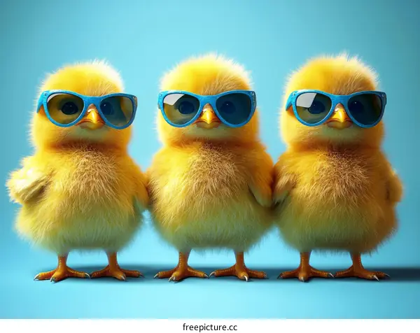 Cute Chickens Wearing Sunglasses