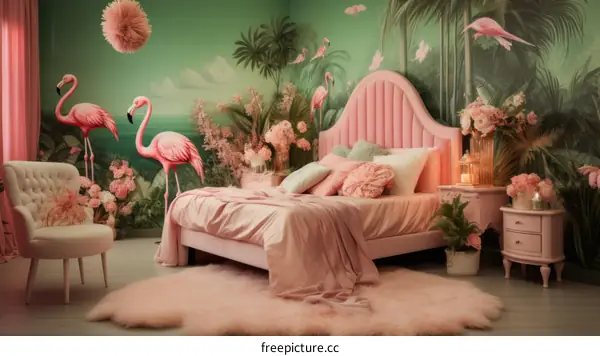 Pink Flamingo Decor Bedroom Interior Design