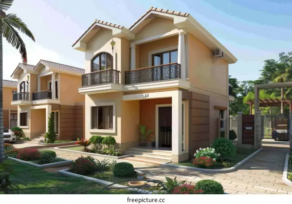 Two-Story Townhouse Facade Design