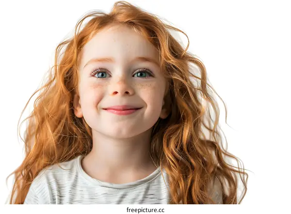 Portrait of Smiling Redhead Girl