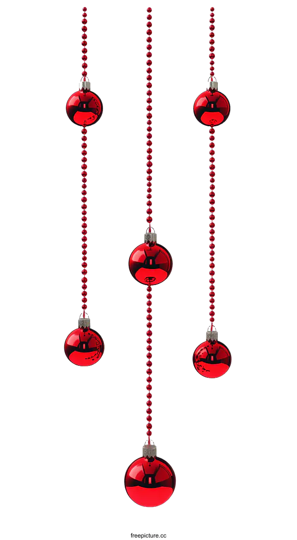 [Transparent Background PNG]Christmas Ornaments Hanging on Strings