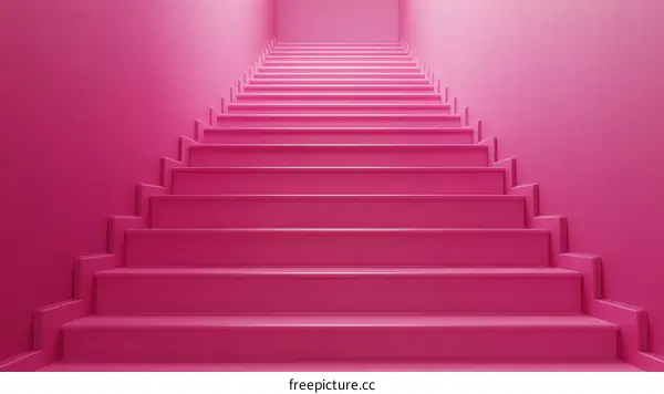 Pink Staircase Interior Design Illustration