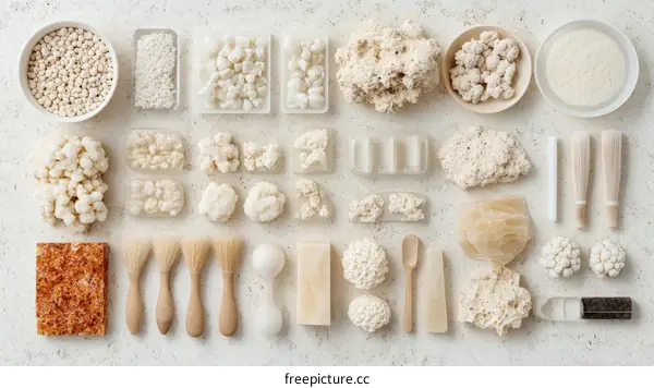 White Natural Material Collection Display