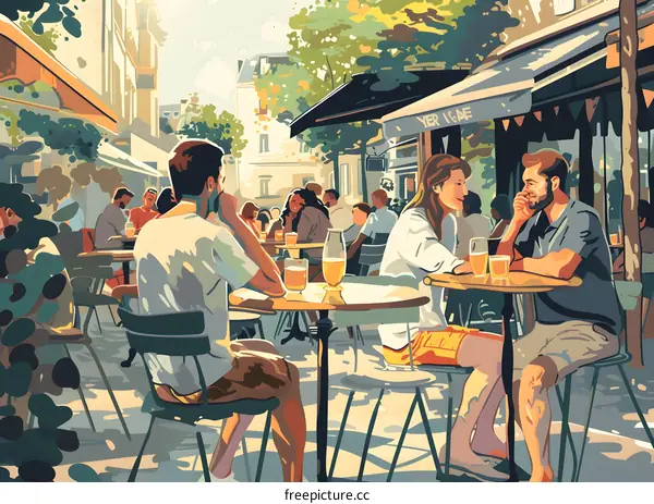 Summer Day at a Parisian Cafe