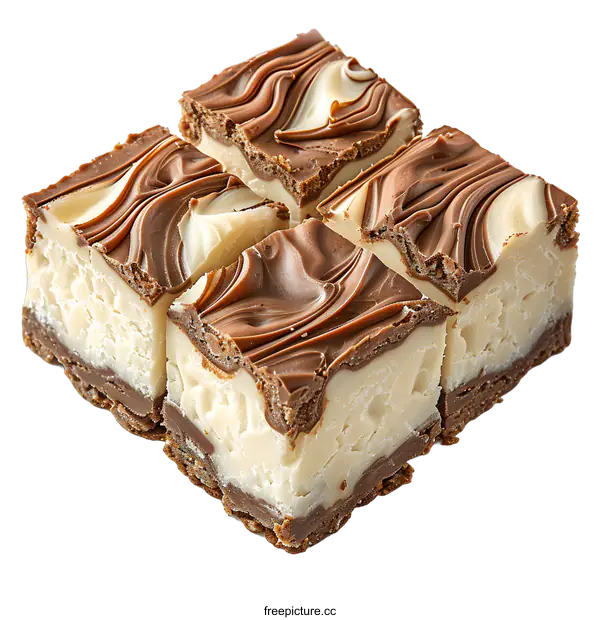 [Transparent Background PNG]Chocolate and vanilla fudge squares