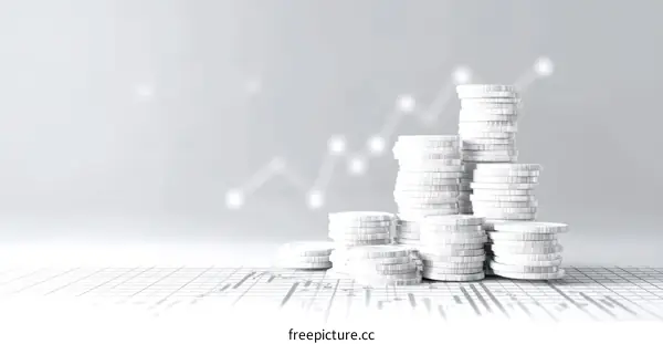 Stacked Coins Showing Financial Growth