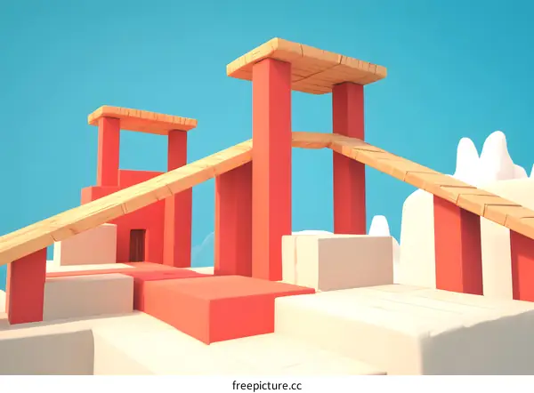 Abstract Wooden Bridge Illustration