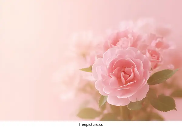 Soft Pink Rose Bouquet Close Up