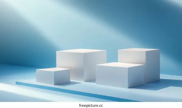 Abstract Minimalist White Cube Display Stands