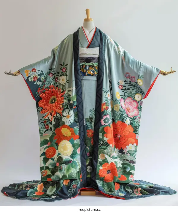 A kimono with a floral pattern