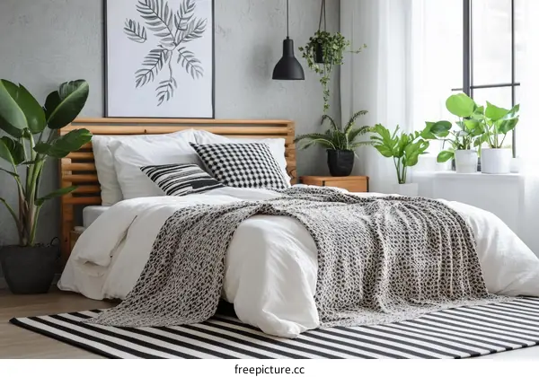 Modern Bedroom Interior Design with Plants