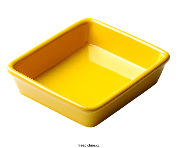 [Transparent Background PNG]Bright Yellow Rectangular Dishware