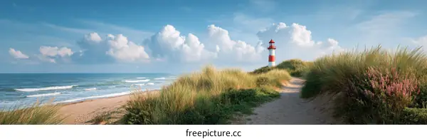 Coastal Lighthouse on a Sunny Day