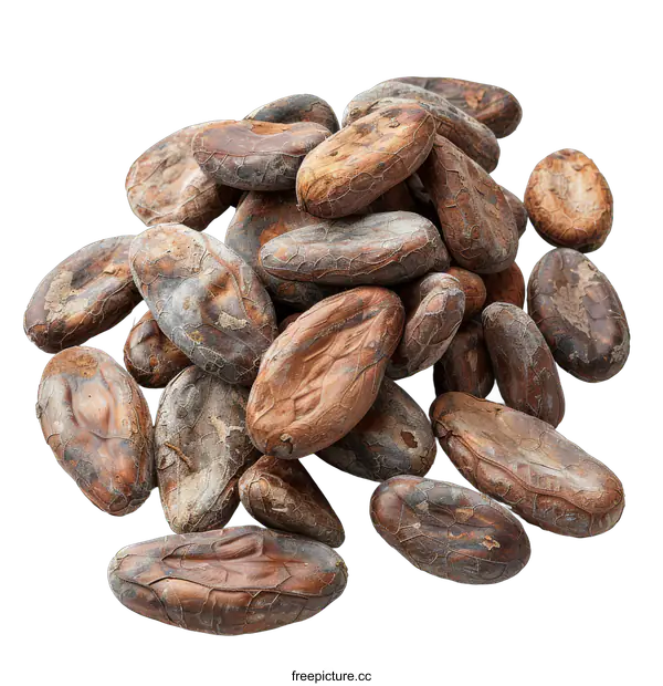 [Transparent Background PNG]Cocoa beans isolated on black background