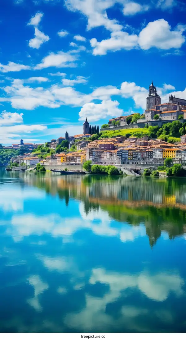 A beautiful European city with a river running through it
