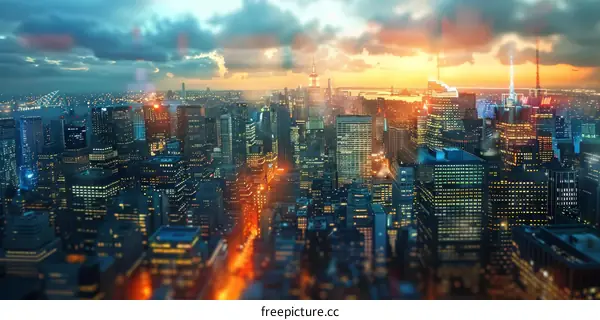 New York City Skyline at Sunset