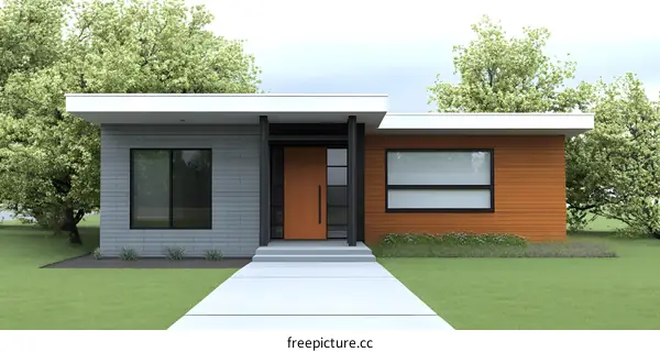 Modern House Design with Brick and Wood Siding