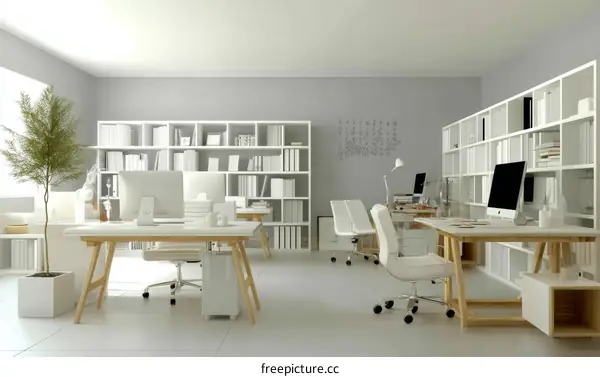 Modern Minimalist Home Office Design