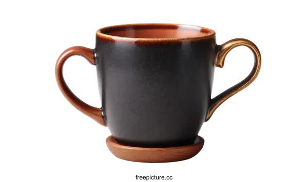 [Transparent Background PNG]Stylish Ceramic Coffee Mug with Wooden Saucer