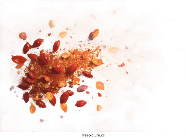 [Transparent Background PNG]Spicy Chili Pepper Flakes and Powder