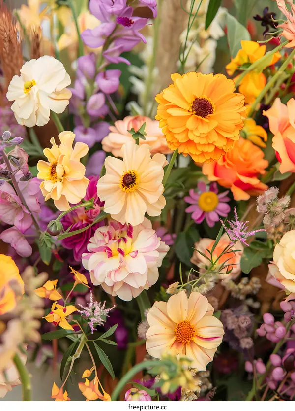 Colorful Summer Bouquet of Flowers